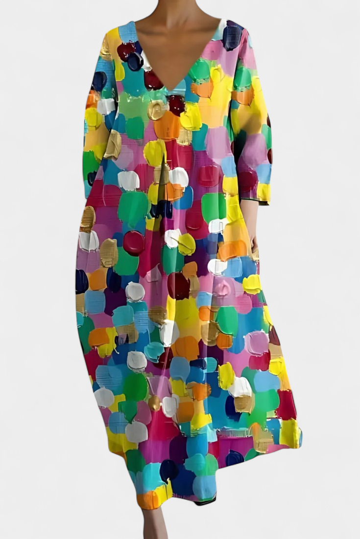 Isalinde - Abito Artistico a Colori Vivaci