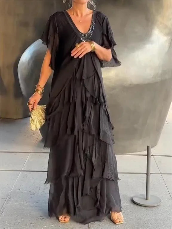 Clarissa - Maxi abito elegante che copre il ventre