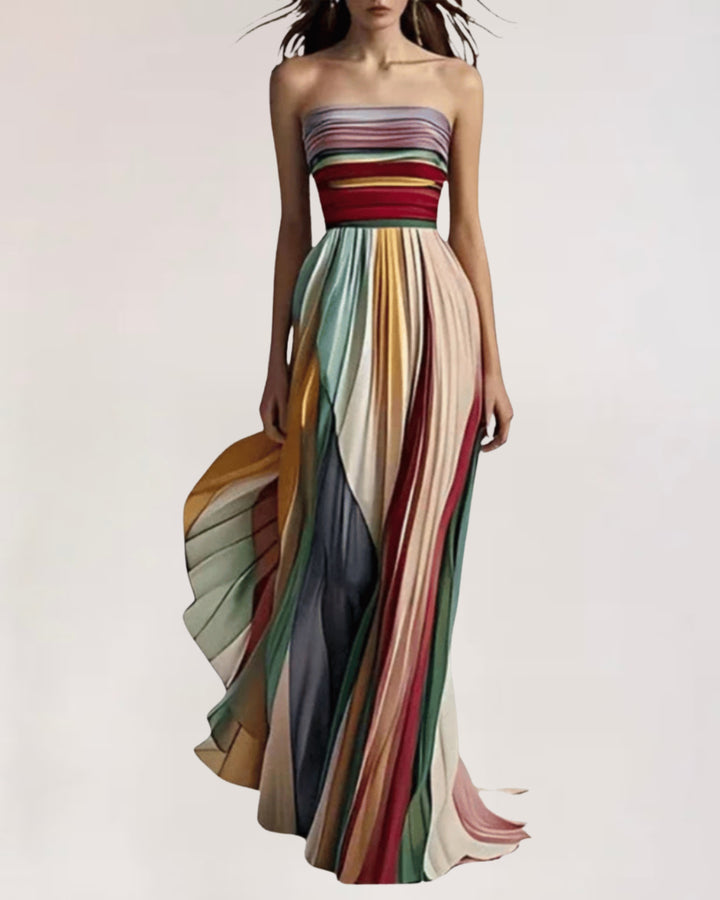 Valentina – Abito Lungo Multicolore Elegante