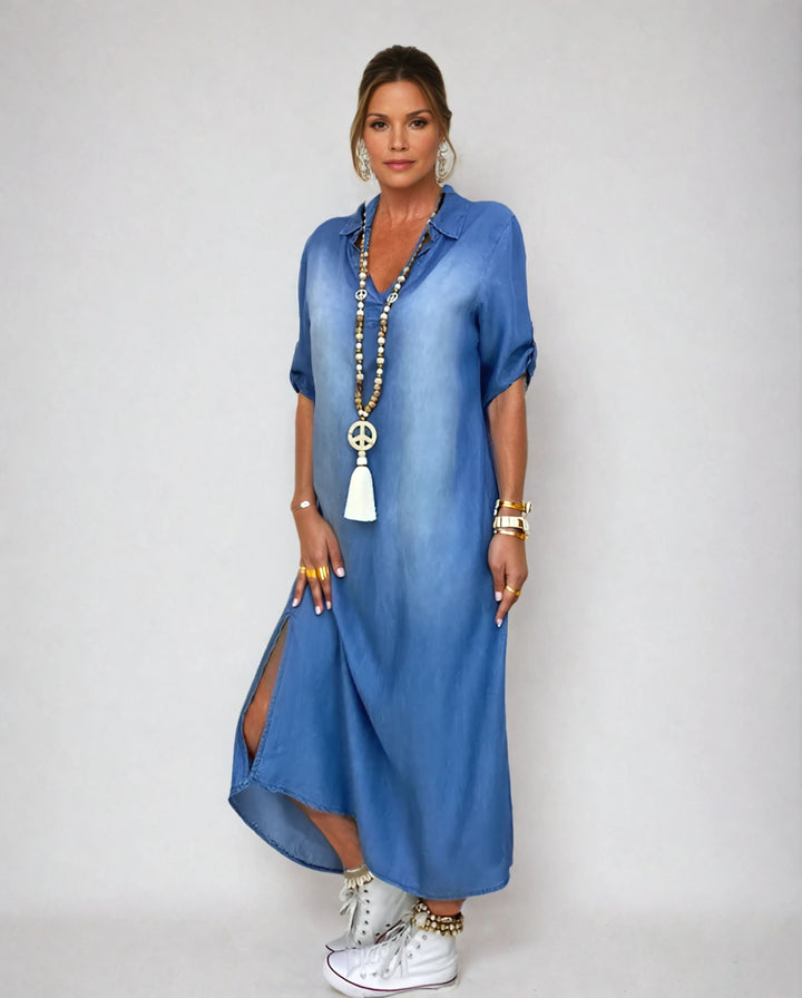 Franca – Abito Lungo in Denim Leggero