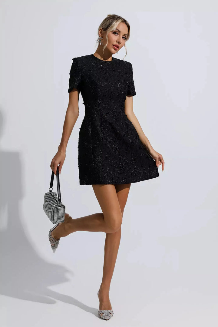 Alyshia - Mini abito floreale jacquard