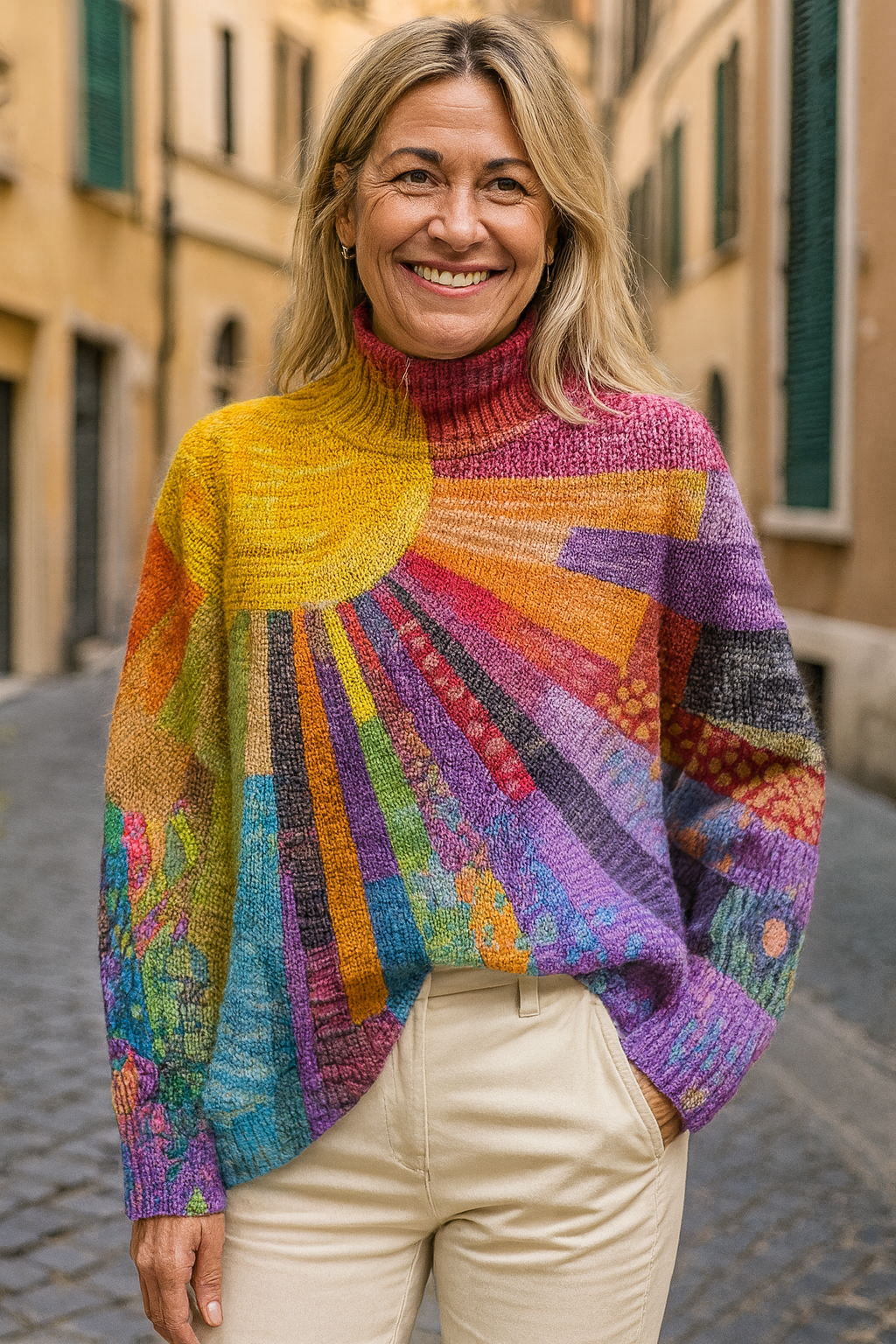 Solea – Maglione Arcobaleno Elegante