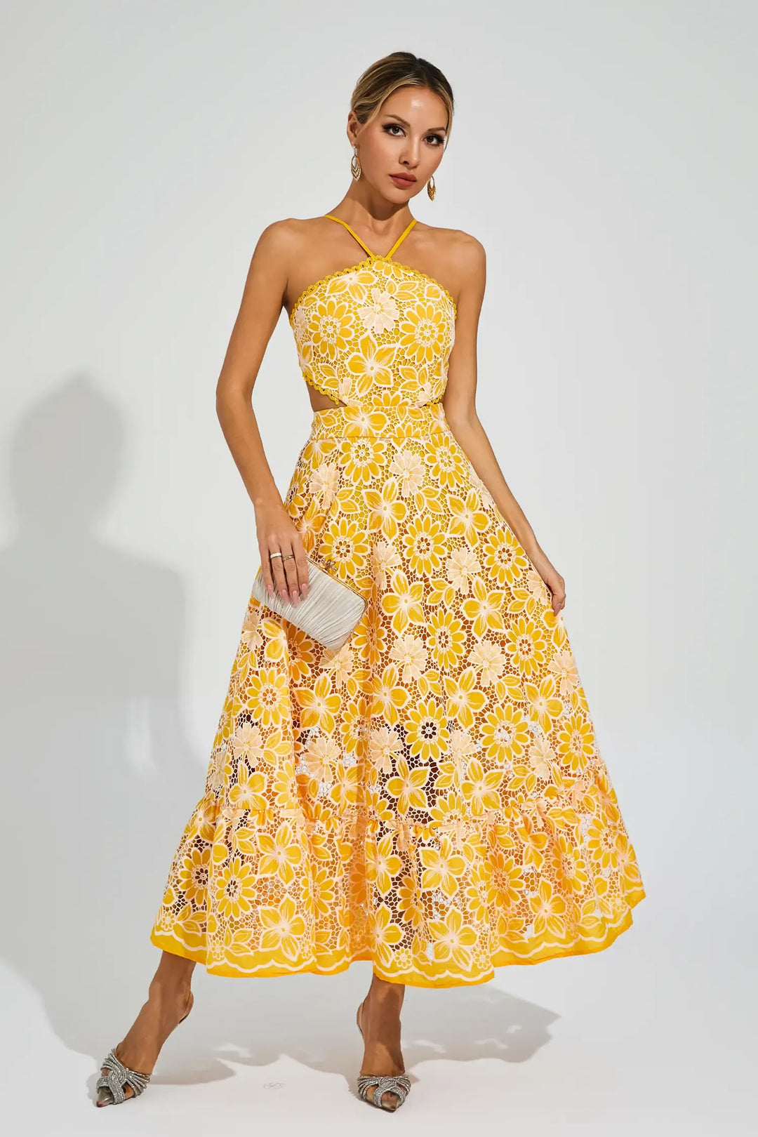 Melanie - Abito cut-out con halter