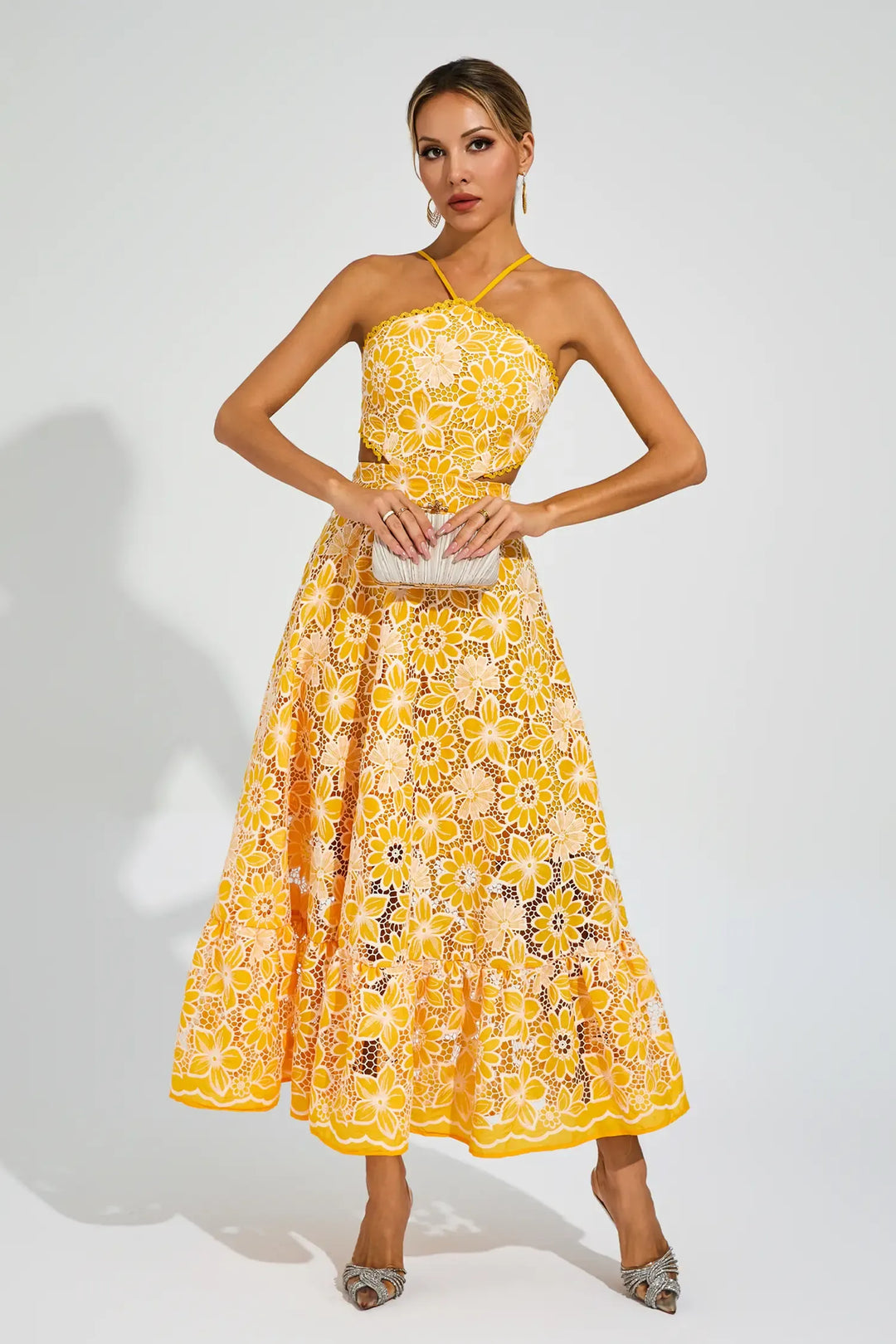 Melanie - Abito cut-out con halter