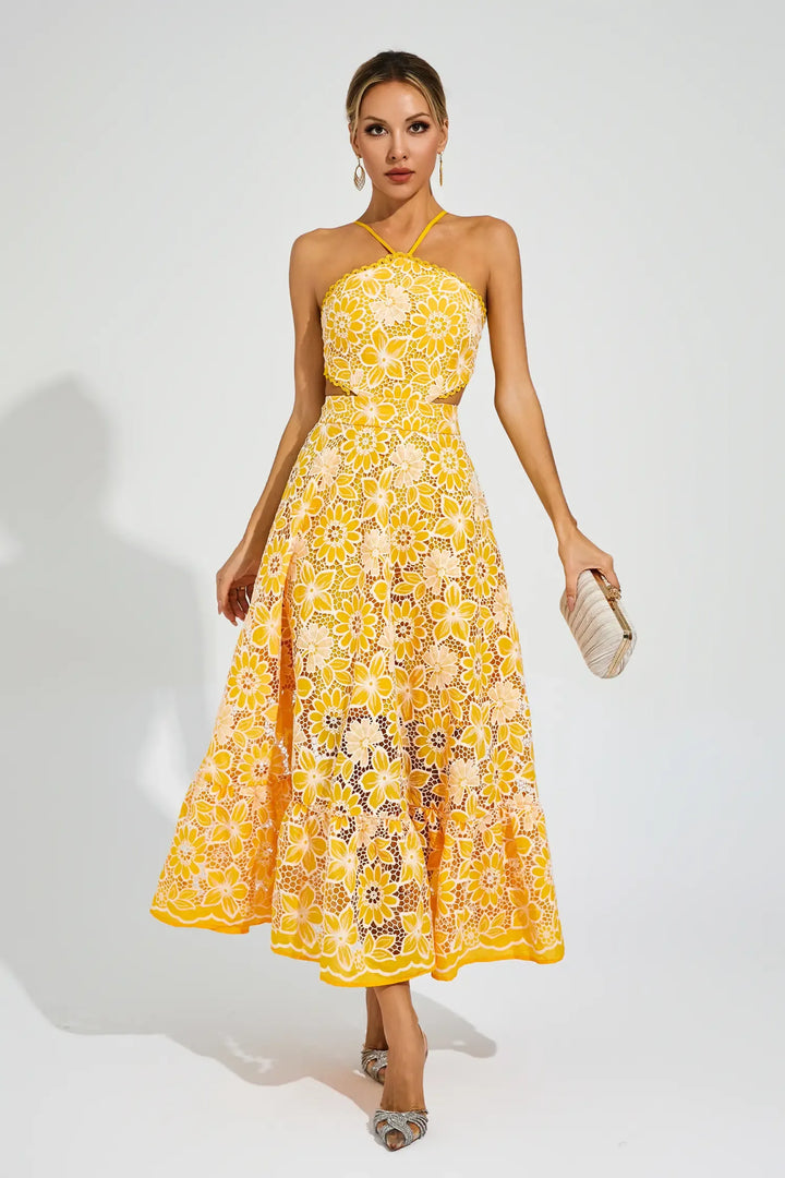 Melanie - Abito cut-out con halter