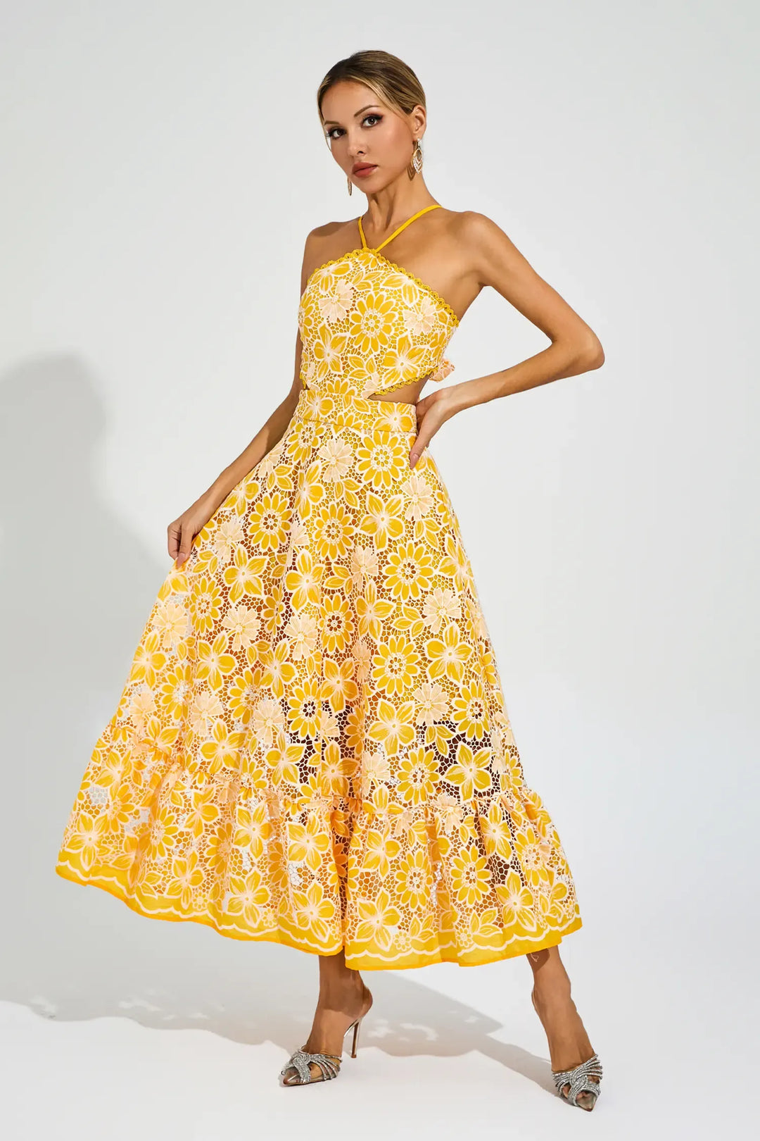Melanie - Abito cut-out con halter