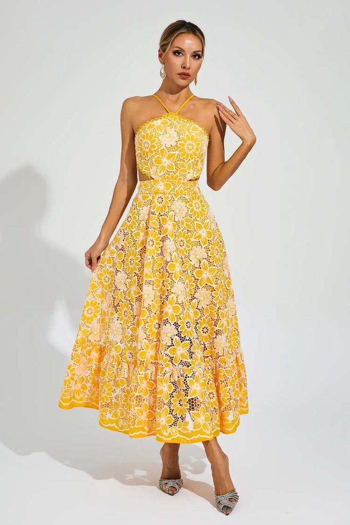 Melanie - Abito cut-out con halter