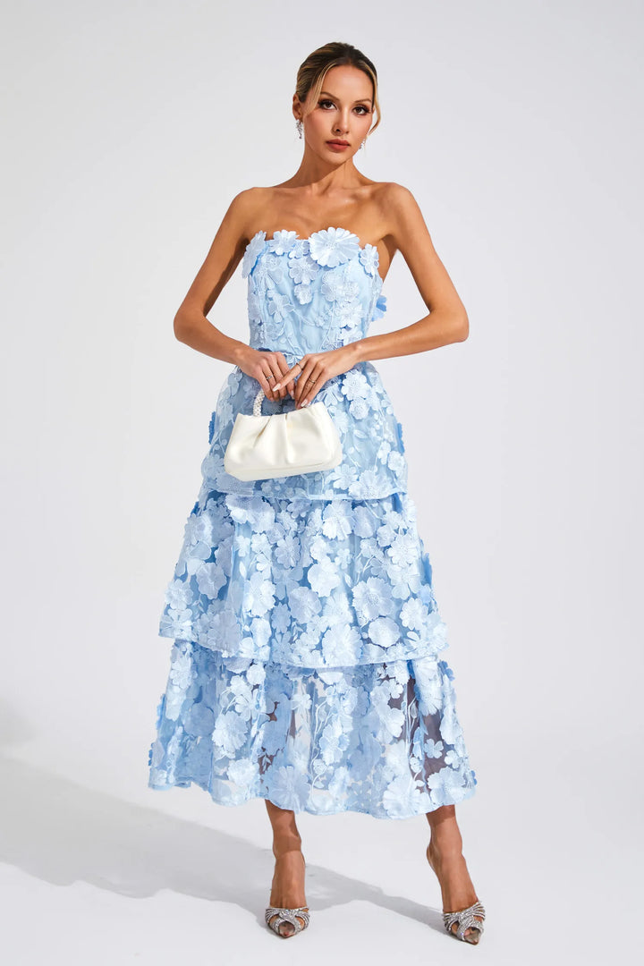 Marcia - Abito con spalle scoperte e fiori