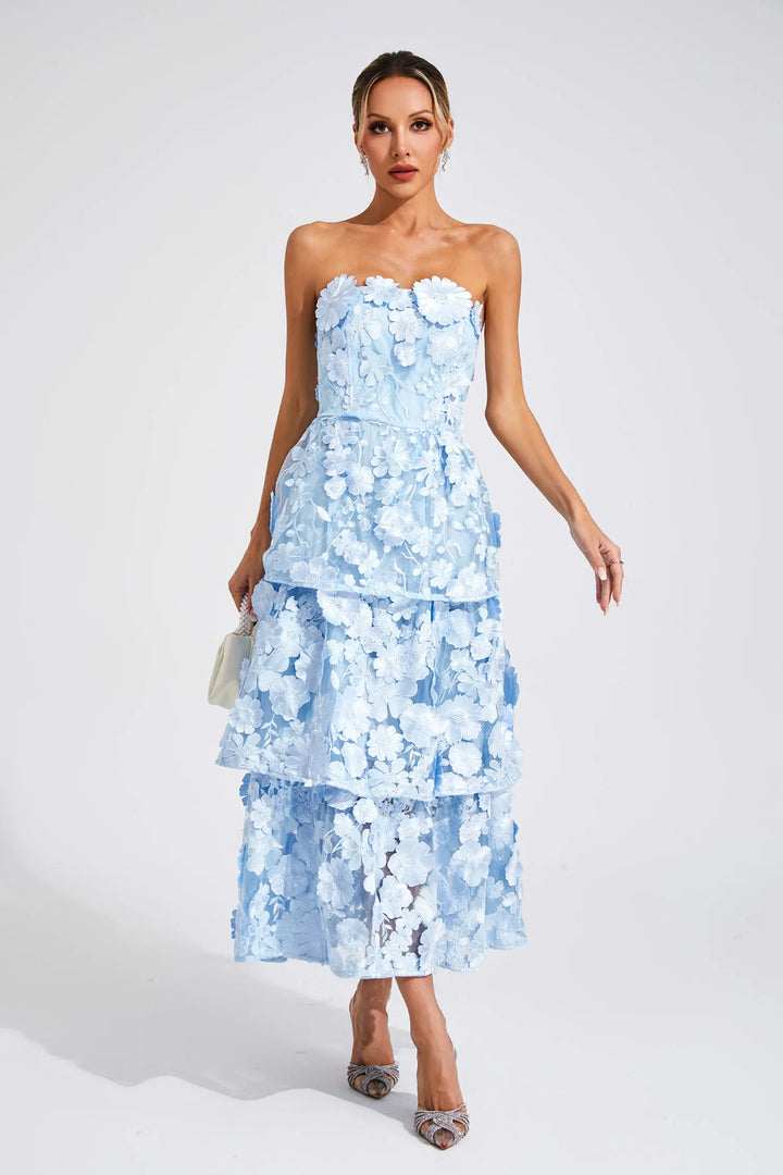 Marcia - Abito con spalle scoperte e fiori