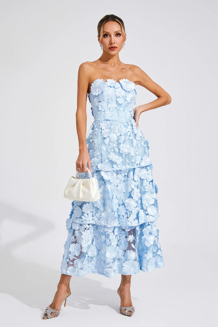 Marcia - Abito con spalle scoperte e fiori