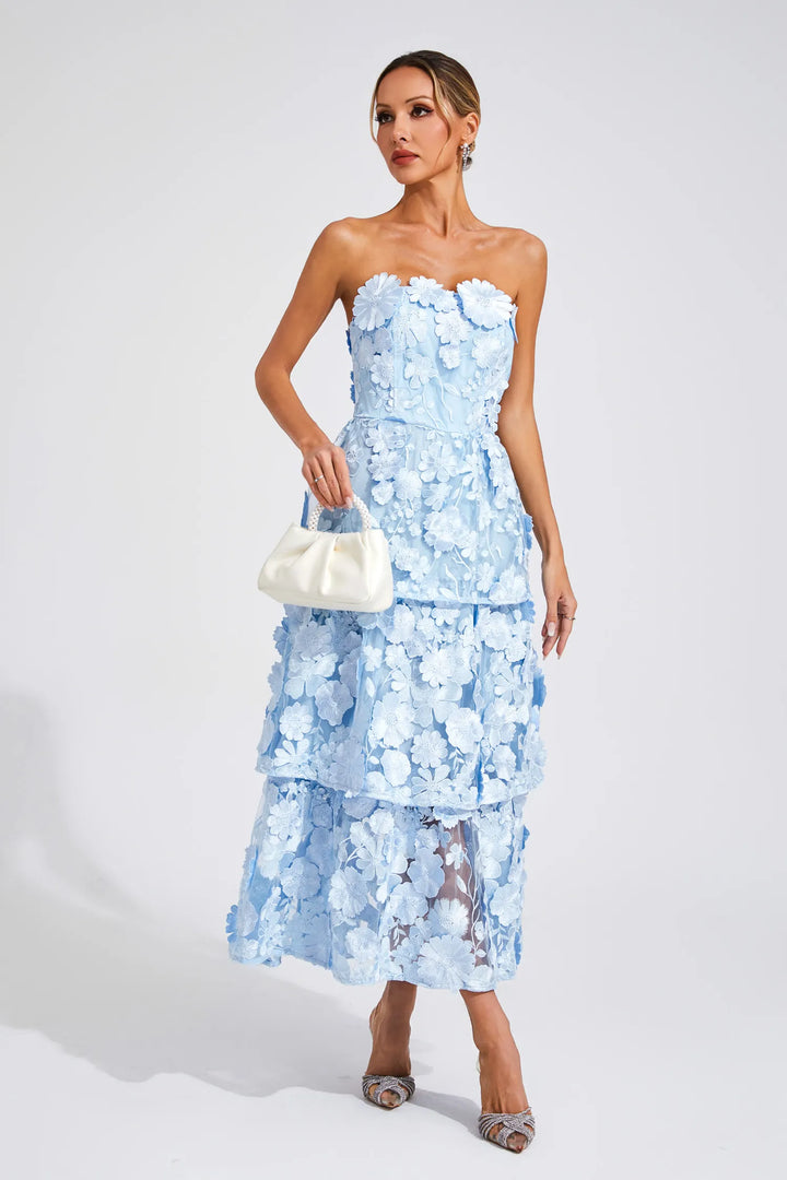 Marcia - Abito con spalle scoperte e fiori