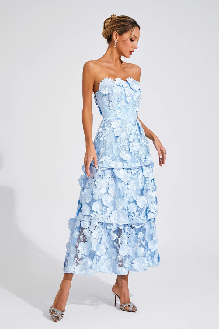 Marcia - Abito con spalle scoperte e fiori