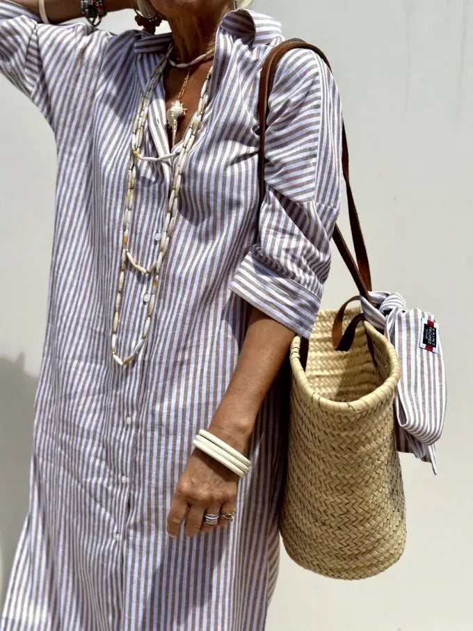 Giulia – Abito Camicia Estivo a Righe