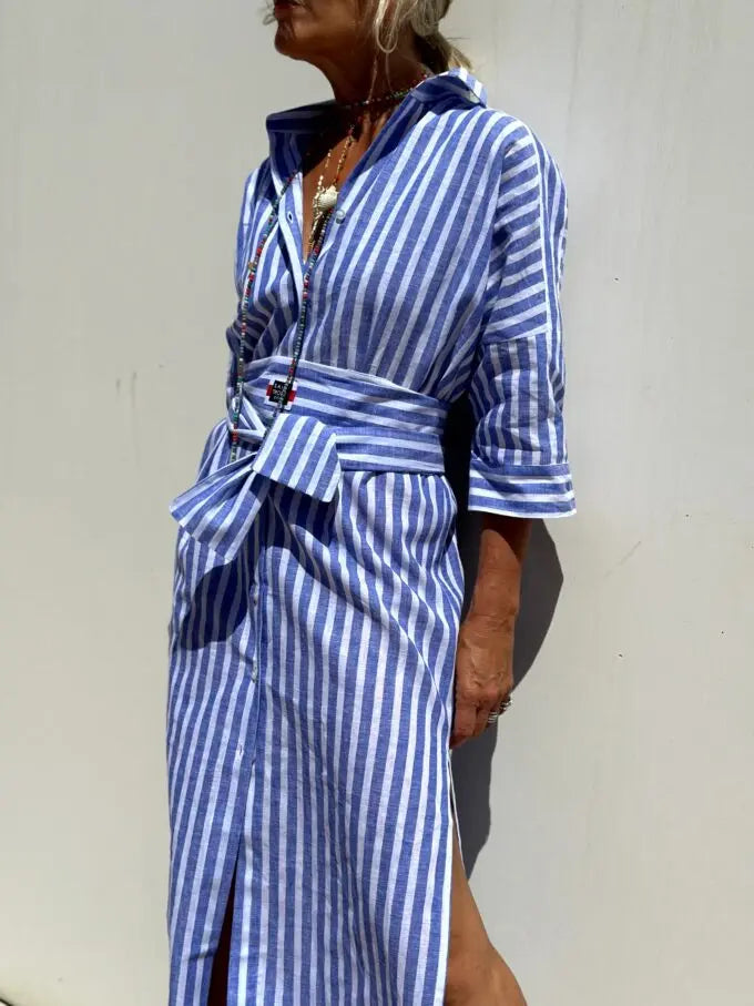 Giulia – Abito Camicia Estivo a Righe