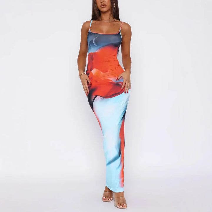 Ione - Maxi abito tubino stampato chic
