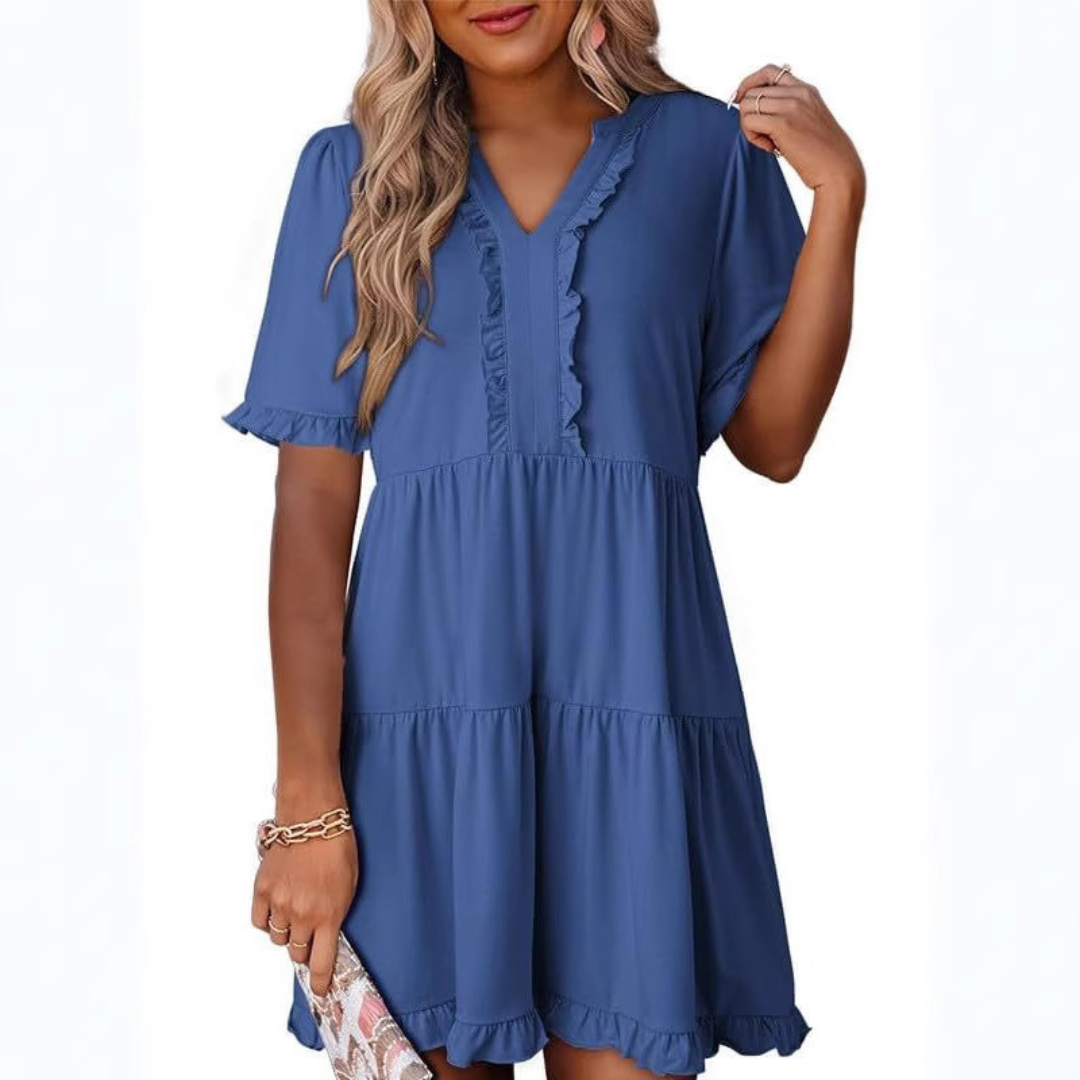Shaila™ - Abito Casual Mini con Scollo a V