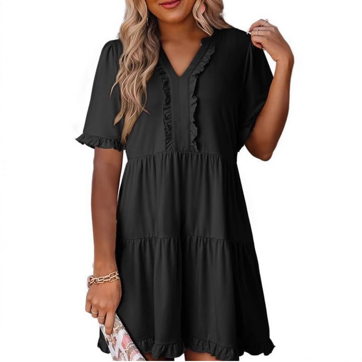 Shaila™ - Abito Casual Mini con Scollo a V