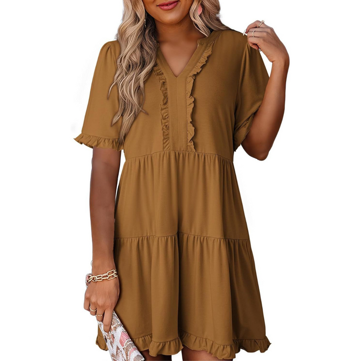 Shaila™ - Abito Casual Mini con Scollo a V