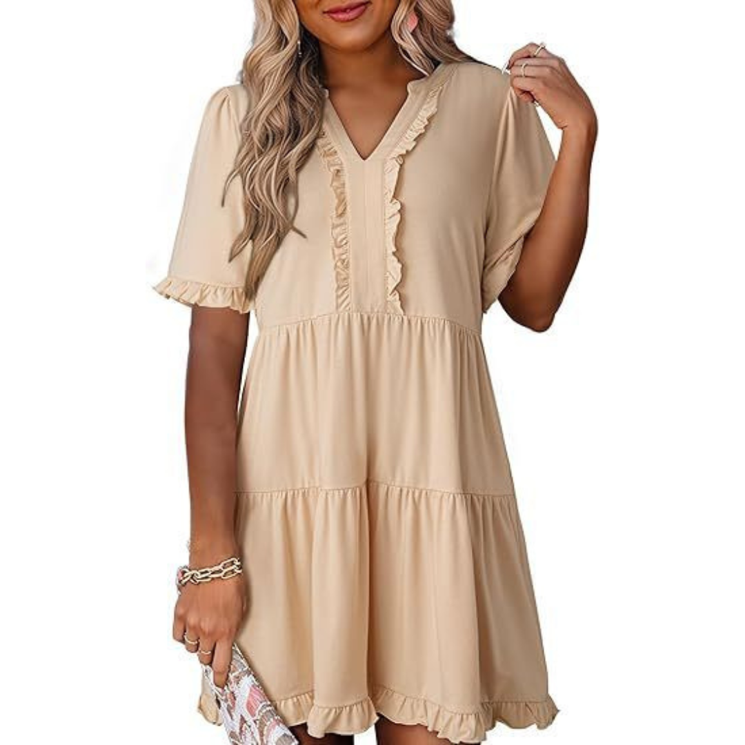 Shaila™ - Abito Casual Mini con Scollo a V
