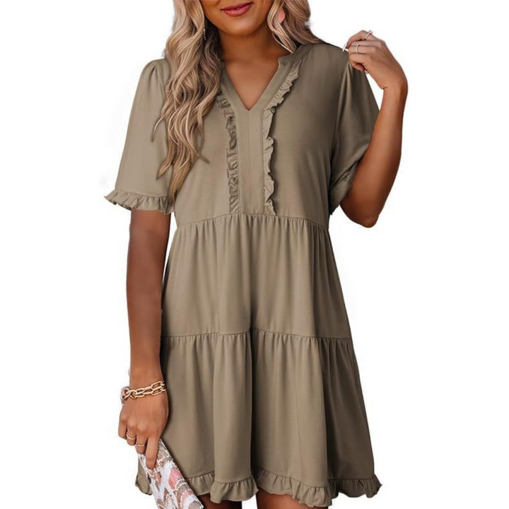 Shaila™ - Abito Casual Mini con Scollo a V