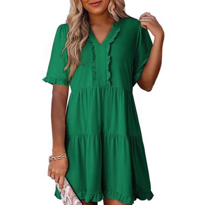 Shaila™ - Abito Casual Mini con Scollo a V