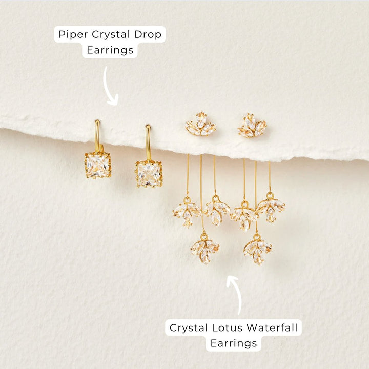 Crystal - Orecchini Lotus Waterfall