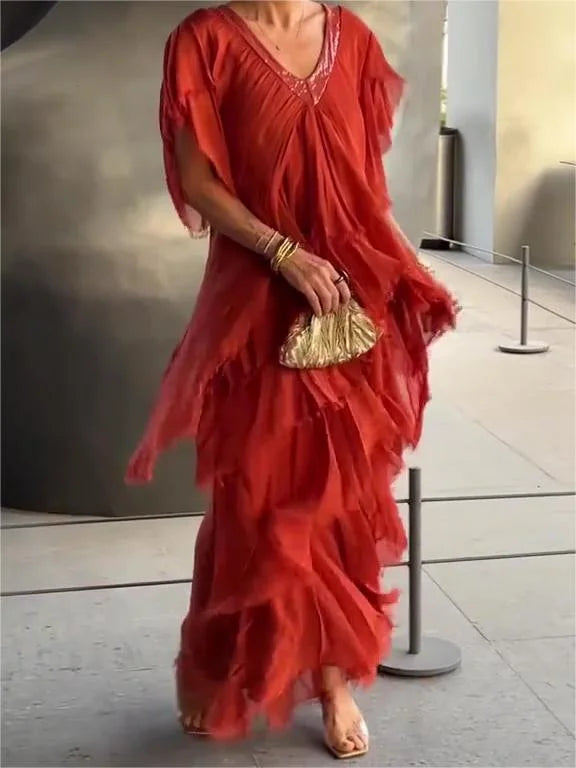 Clarissa - Maxi abito elegante che copre il ventre