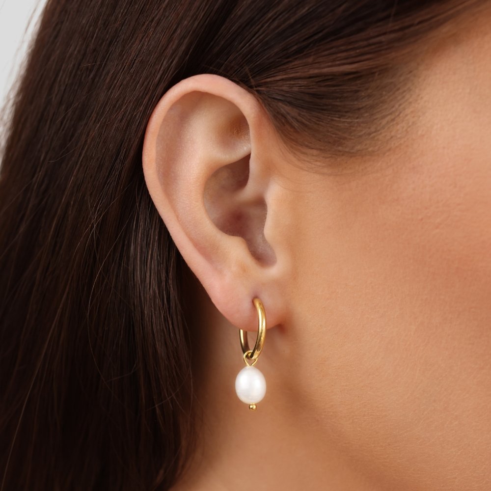 Bella - Orecchini a cerchio Pearl