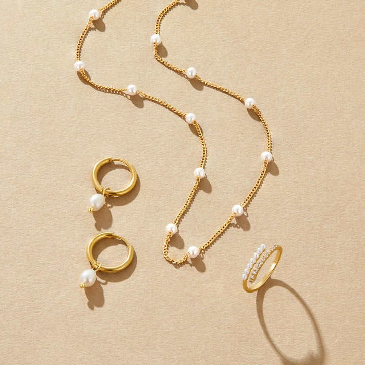 Bella - Orecchini a cerchio Pearl