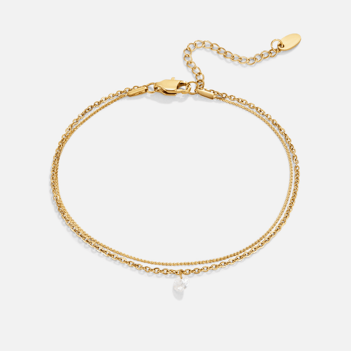 Layered Dainty Pearl Anklet