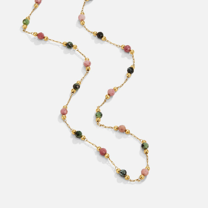 Lorena - Collana con pietre e perline primaverili