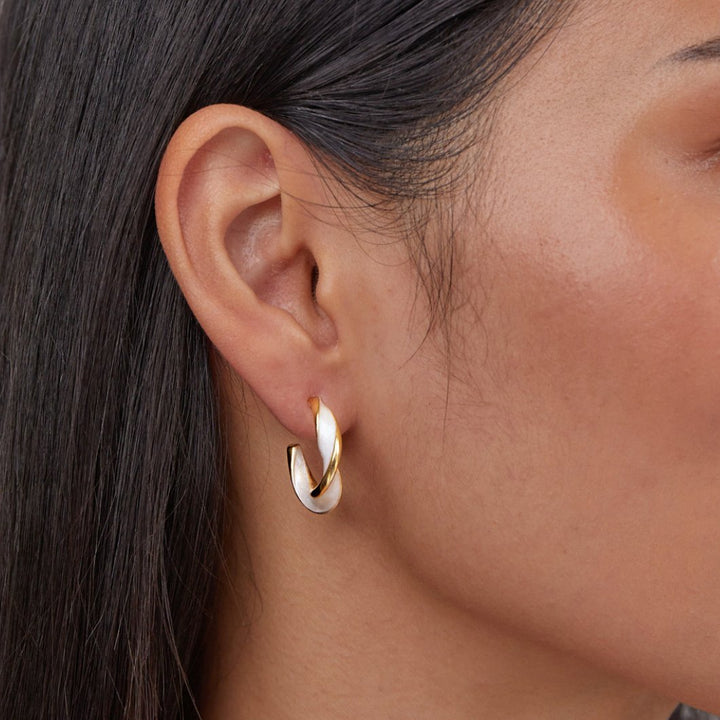 Manuela - Orecchini a cerchio Pearl Twist
