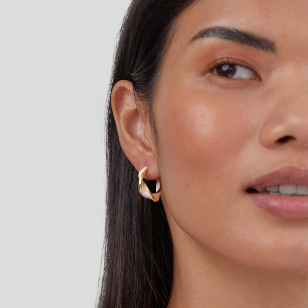 Manuela - Orecchini a cerchio Pearl Twist