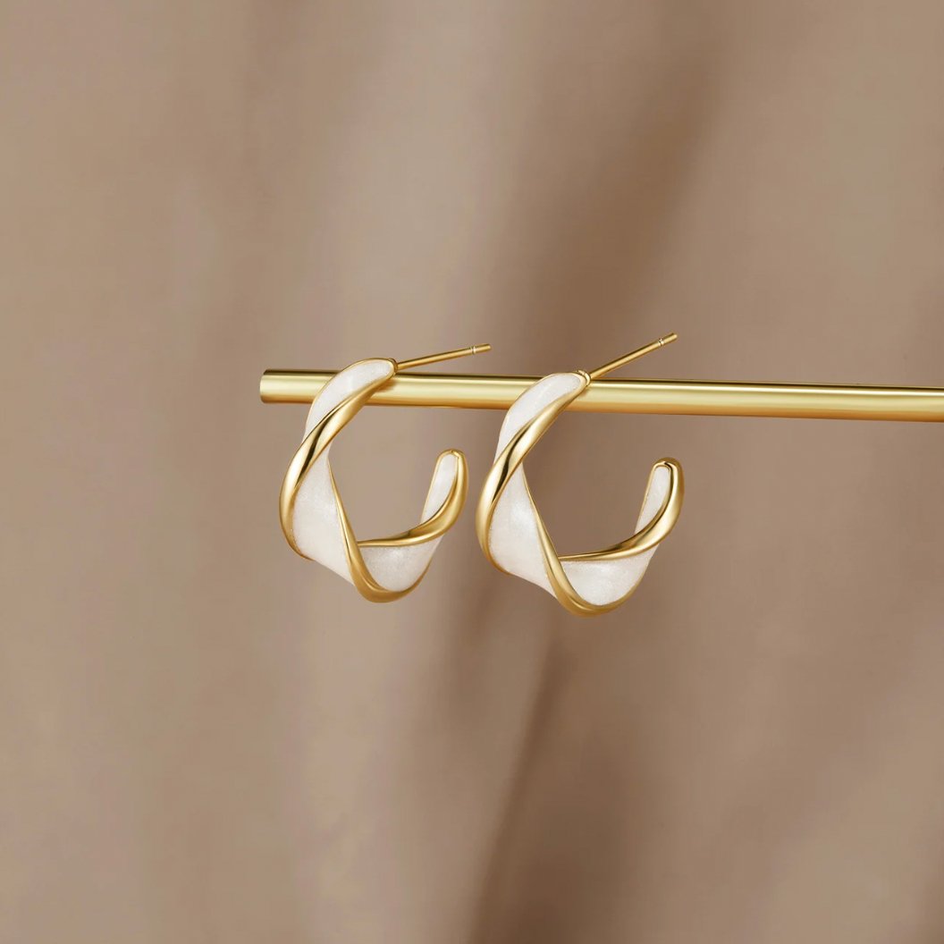 Manuela - Orecchini a cerchio Pearl Twist