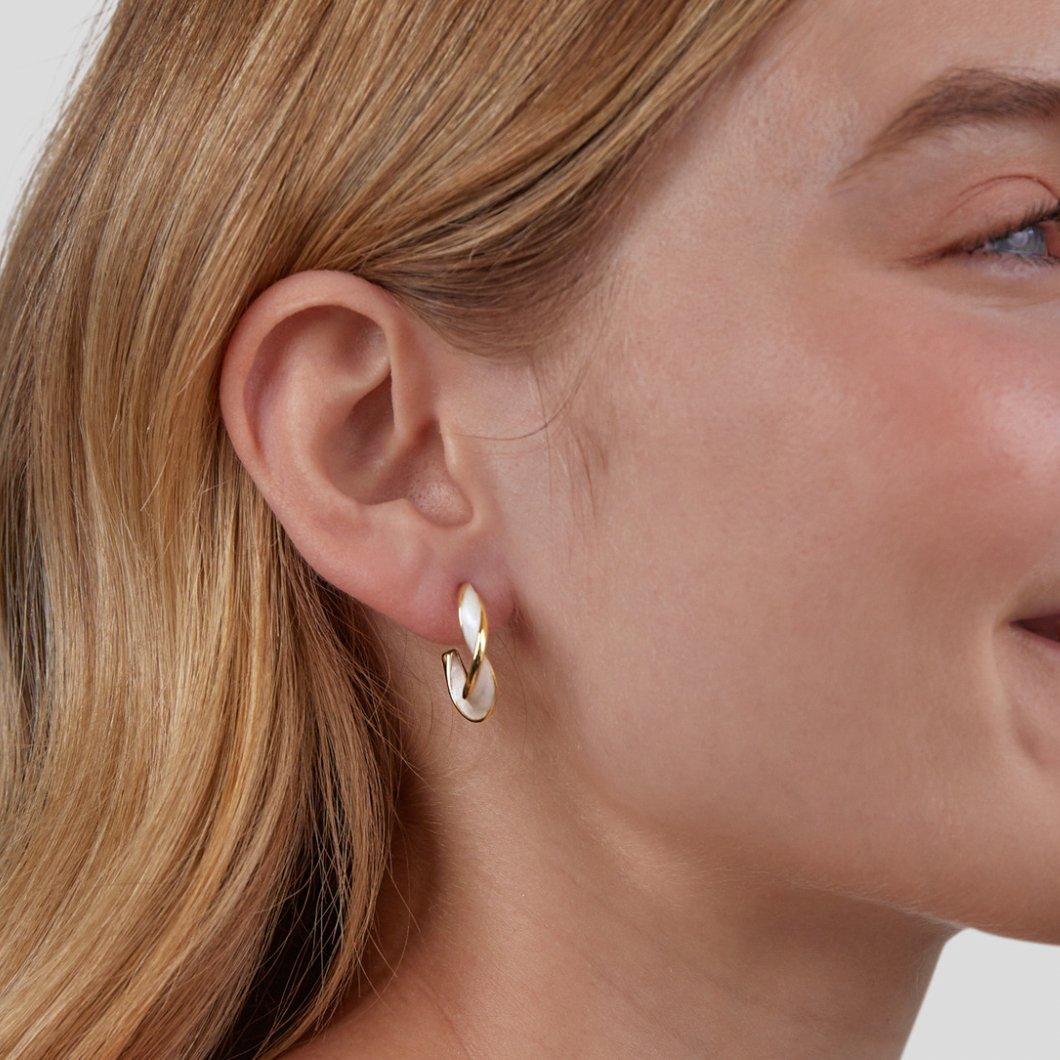 Manuela - Orecchini a cerchio Pearl Twist