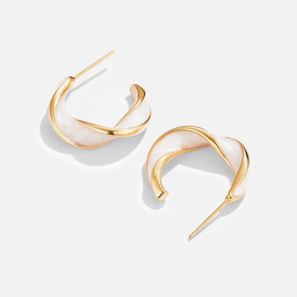 Manuela - Orecchini a cerchio Pearl Twist