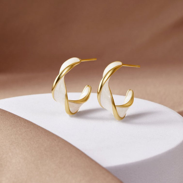 Manuela - Orecchini a cerchio Pearl Twist