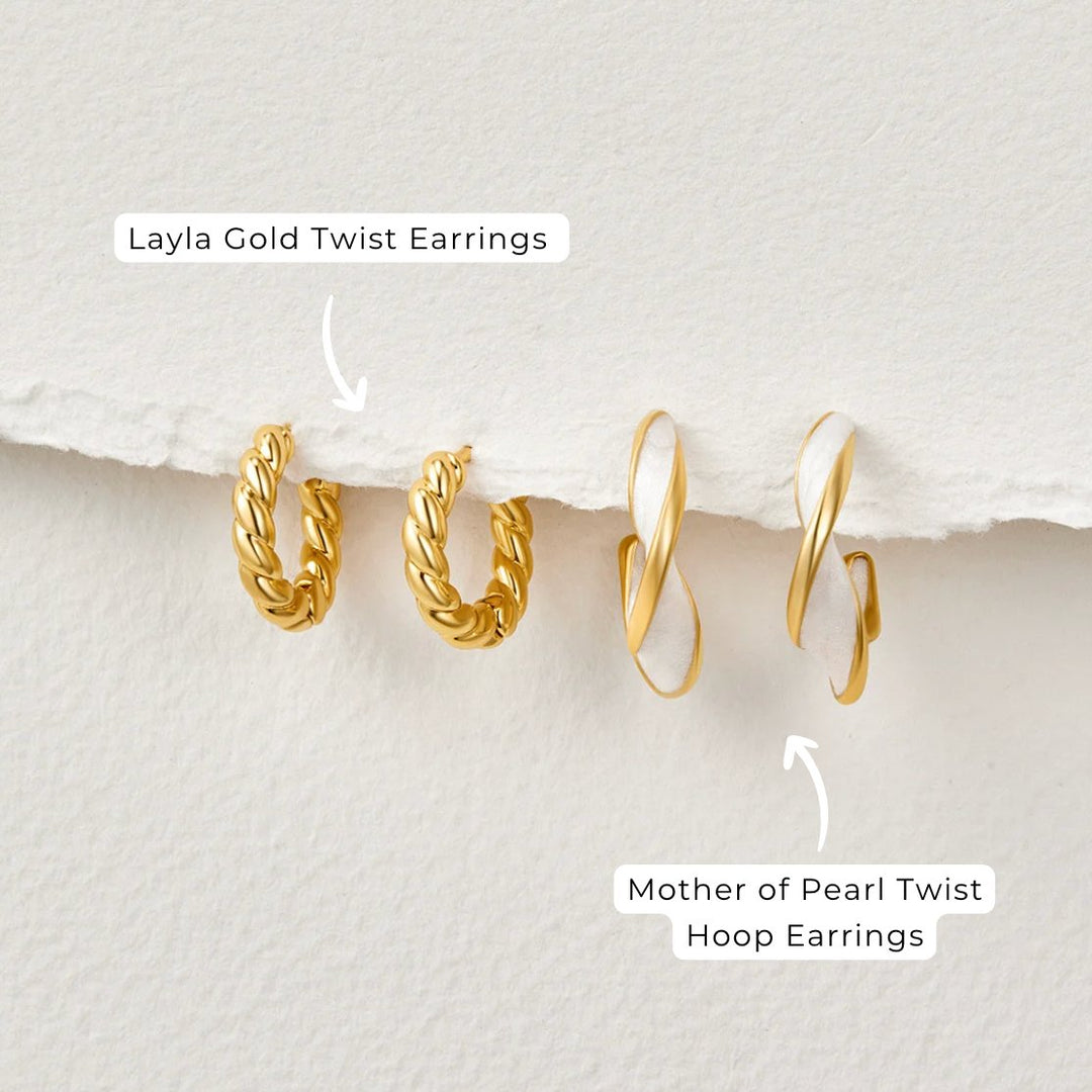 Manuela - Orecchini a cerchio Pearl Twist