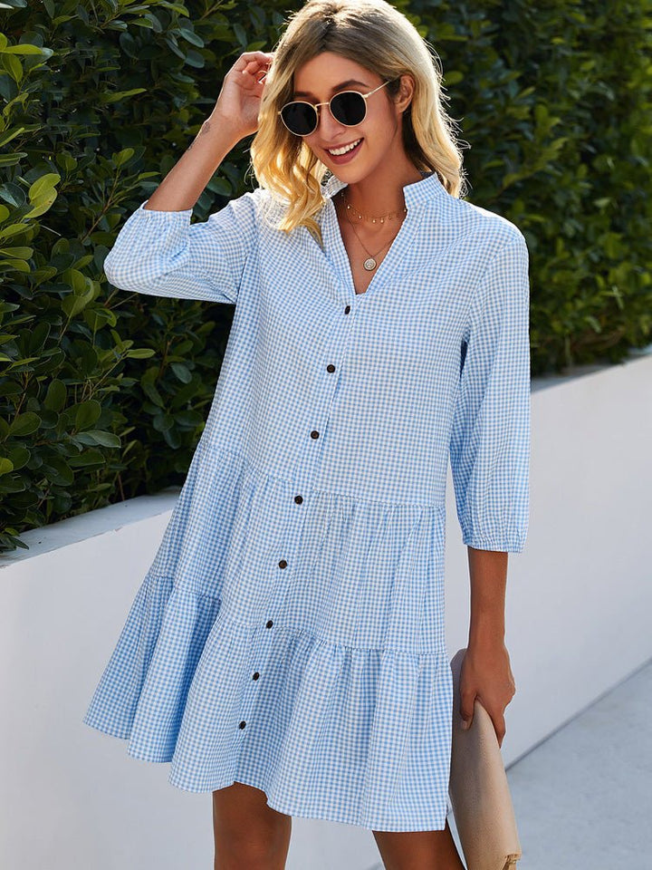 Ginera – Abito Camicia Estivo a Quadretti