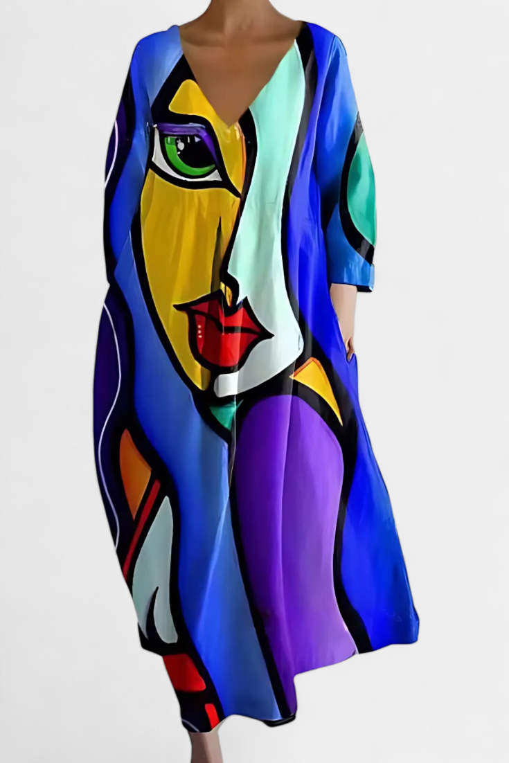 Isalinde - Abito Artistico a Colori Vivaci
