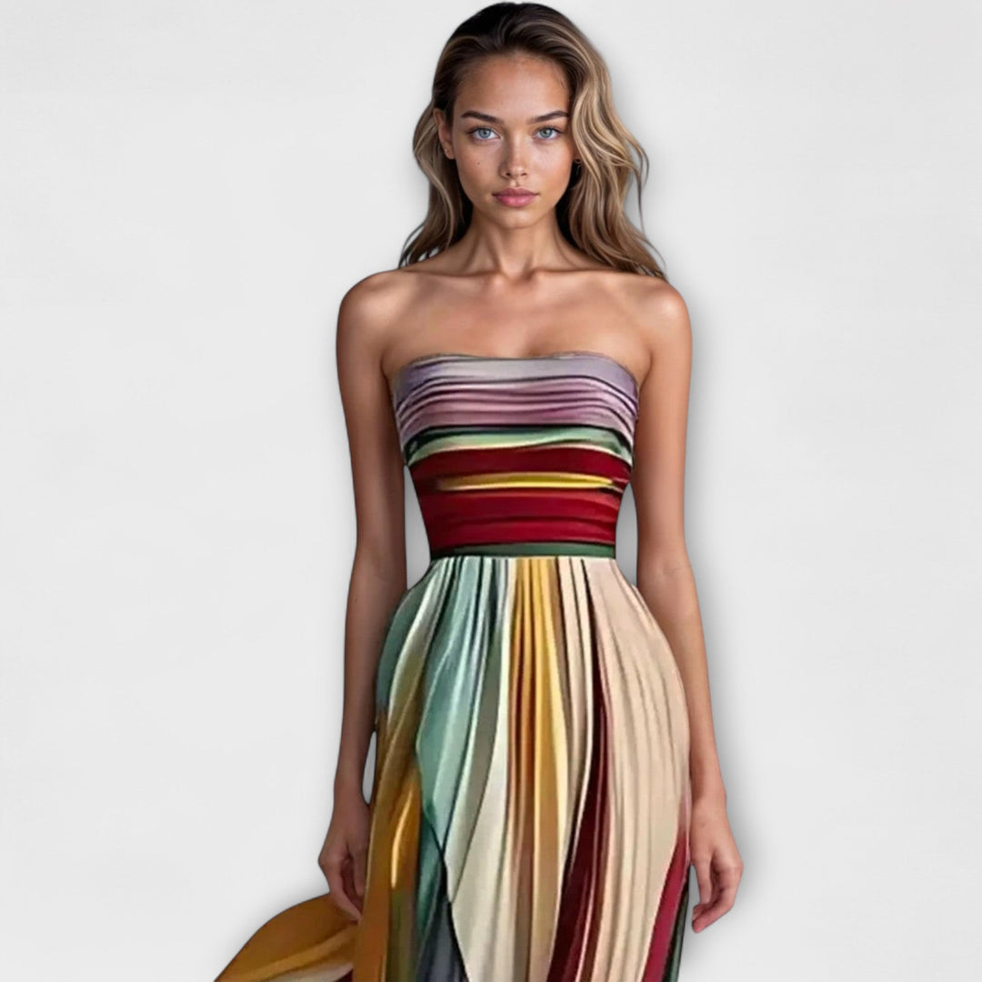 Valentina – Abito Lungo Multicolore Elegante